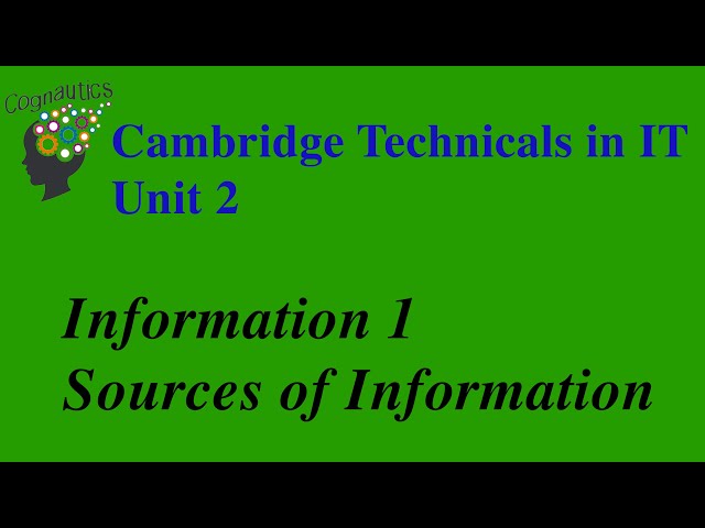 Information - Sources of Information