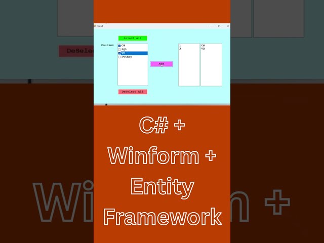 Populate CheckedListBox from SQL Database in C# WinForms #shorts  #csharp #sql #coding