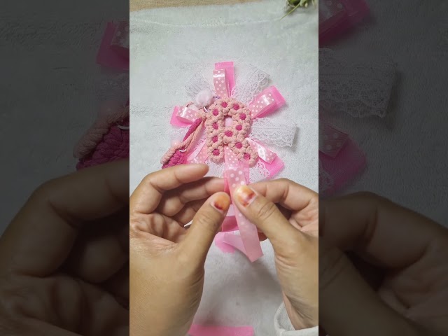 make a rosette initial with me 🎀 #rosette #macrametutorial #macramecreation #bagcharm