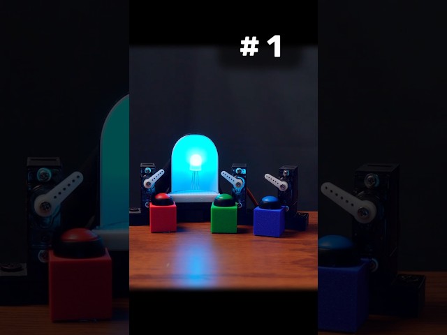 ARDUINO [Useless] Servos - DISCOVER LED Colors! #gadgets #robotics #shorts
