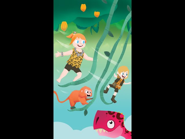 ROPE SWiNG in the JUNGLE! Adley and Niko race their new Monkey friend on Dino Planet! #shorts