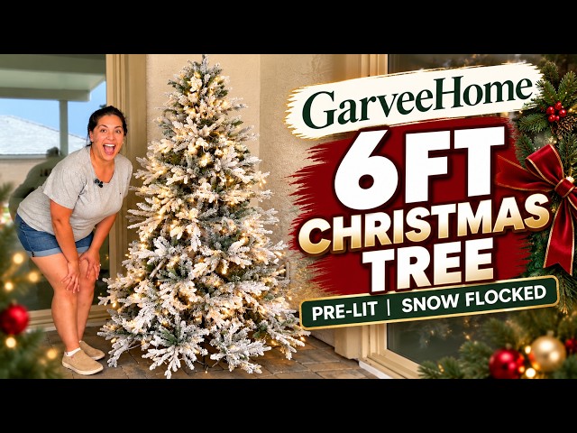 Everything About the GarveeHome Pre-Lit Snow Flocked Christmas Tree in One Video #ad