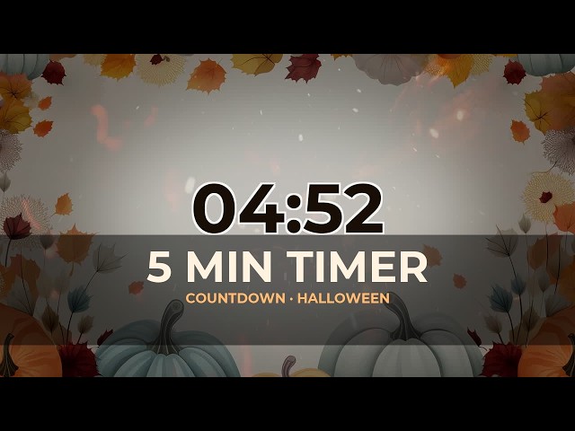 5 Minute Countdown Timer 🎃 Orange Pumpkin Halloween | Temporizador 5 Minutos