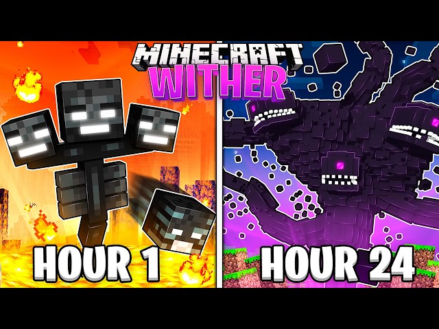 I Survived 24 Hours as a WITHER in HARDCORE Minecraft!
