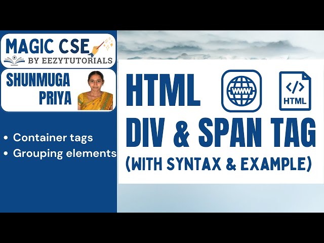 9.0 DIV and SPAN tag in HTML