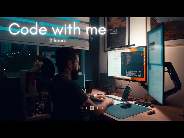2-Hour Code and study with me - Relaxing music - Continuous coding