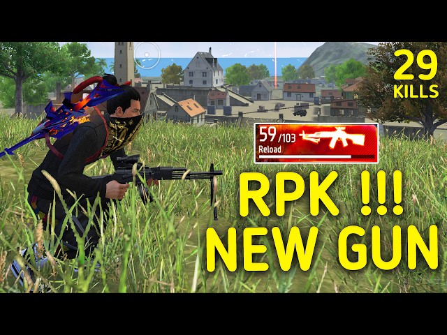 SOLO VS SQUAD || NEW GUN RPK POWER🔥!!! FIRST EVER GAMEPLAY WITH NEW RPK 😱💀|| 90% HEADSHOT INTEL I5