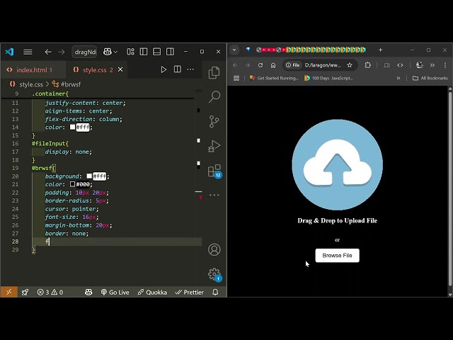 DRAG AND DROP INPUT FIELD CUSTOMIZATION IN HTML CSS AND JS
