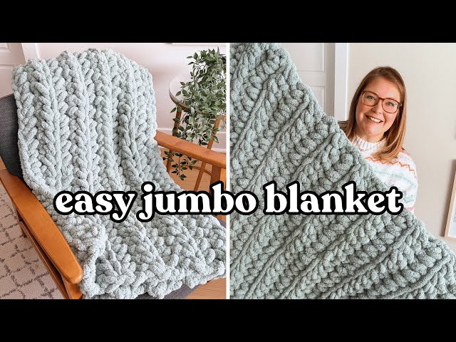 Super Quick + Easy! Jumbo Chunky Crochet Blanket