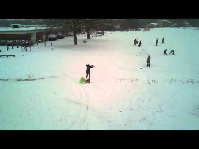 Jordan and "Jake" sledding