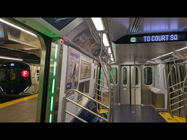 NYC Subway: R211A on the G with Updated Announcement Program 