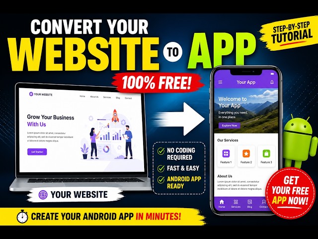 How to Convert a Website into an Android App for Free | Step-by-Step Tutorial
