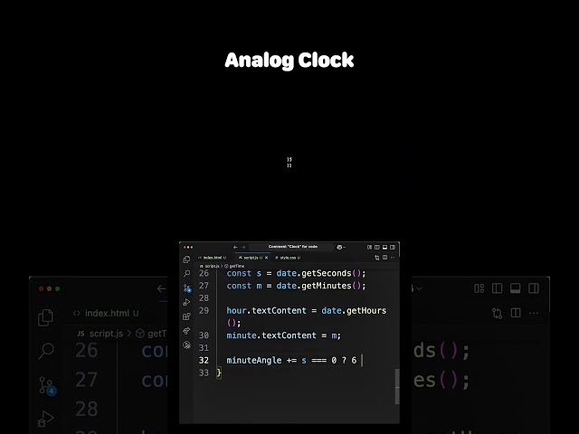 Analog Clock with HTML, CSS & JavaScript