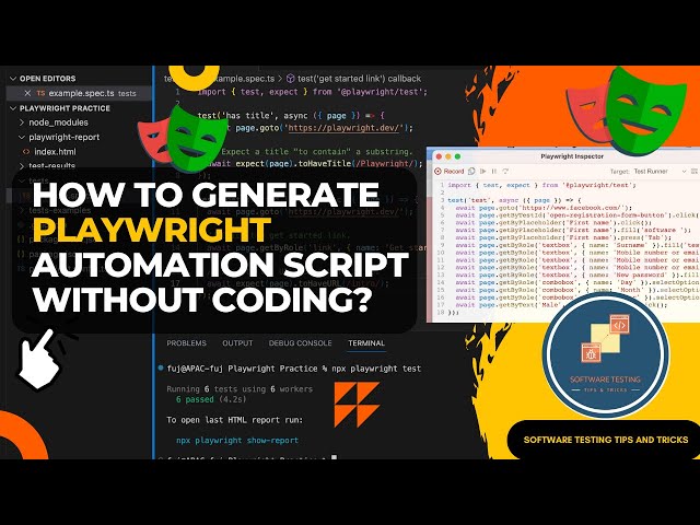 Playwright tutorials for beginners - Automatically Generate script and find locators