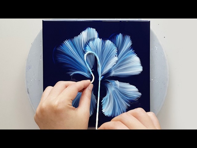String pulling technique | Elegant Blue Flowers