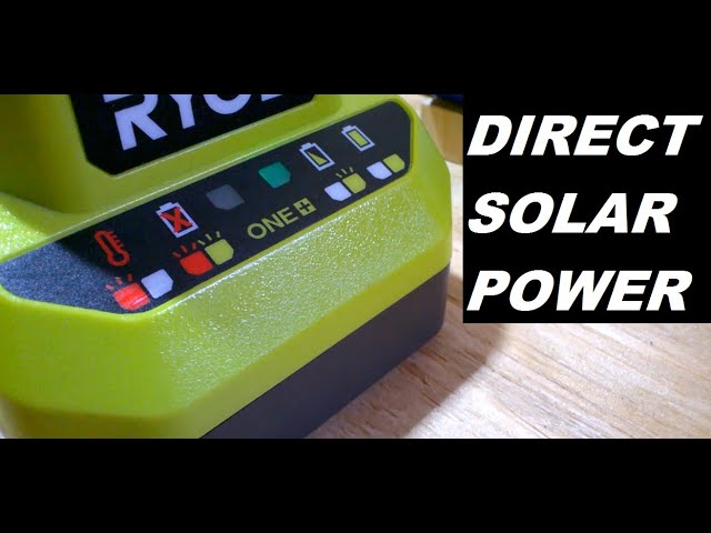 Ryobi Solar 18V Battery Charger - Clean Direct DC Power Input from Solar Panel