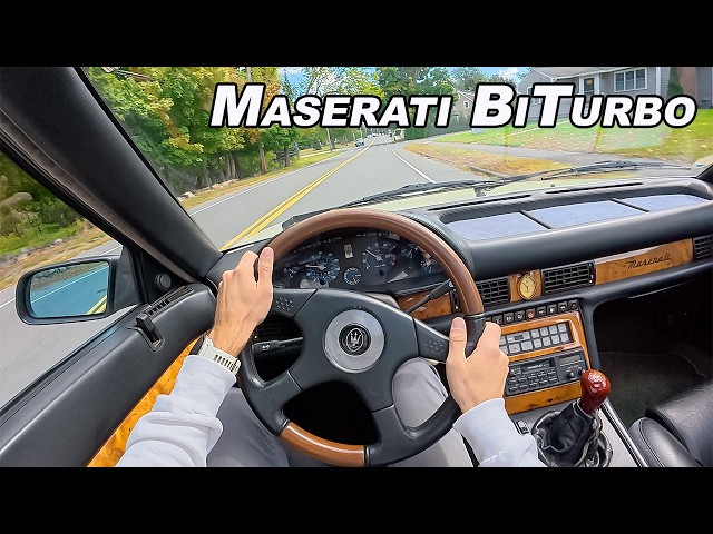 1989 Maserati 430 - The Dogleg Manual BiTurbo V6  (POV Binaural Audio)