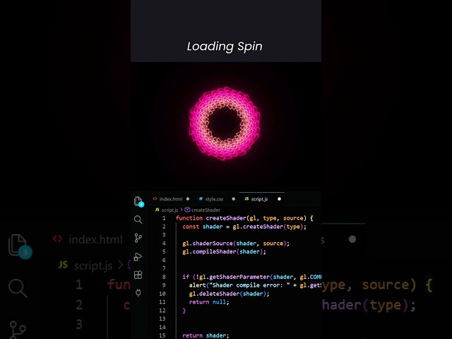 Loading Spin using HTML, CSS and JavaScript