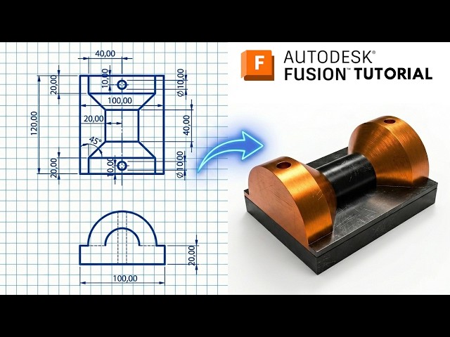 Fusion 360 From Zero | Beginner Step-by-Step Modeling FUll ROund FIllet Tutorial #10