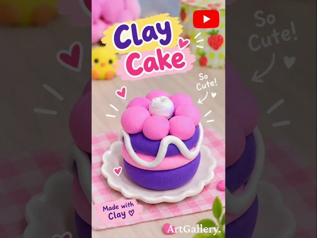 DIY clay cake #viral #diy #craft #art #trending #handmade #easy #cake #clay #youtubeshorts #creative