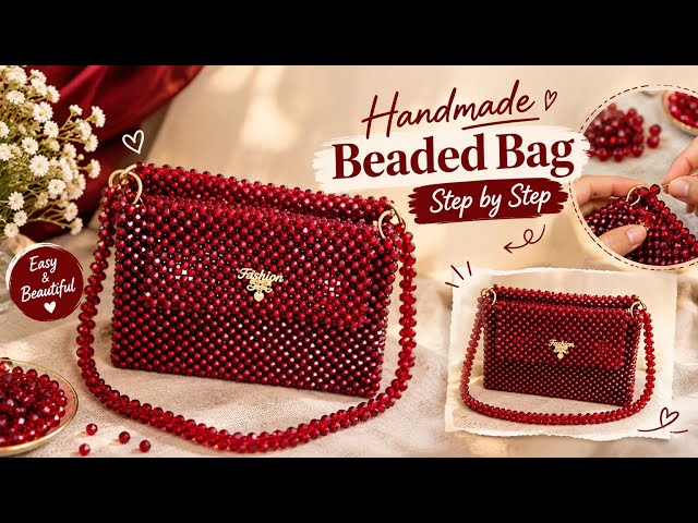 How to Make a Handmade Beaded Bag ❤️ | Step-by-Step Tutorial. #beadedbag #beading 