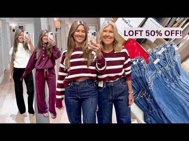 LOFT FALL TRY-ON HAUL 🍂 Jeans, Sweaters & New Arrivals | 50% OFF! @loft