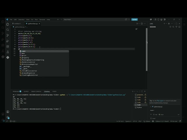 Part 11 | Python tutorial | List indexing and slicing