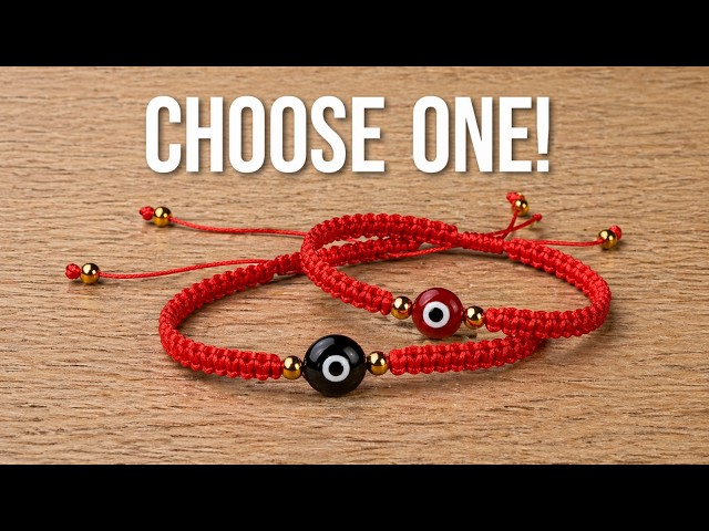 DIY Evil Eye Bracelet 🧿 Pulsera de Ojo Turco de PROTECCIÓN (Nudo Plano / Square Knot)