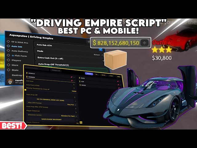[DELIVERY JOB]Driving Empire🏎️ Script🤩 OP Auto Mile/Race😎,Auto Rob/Bank,Auto Delivery🔥,Fish & More✨