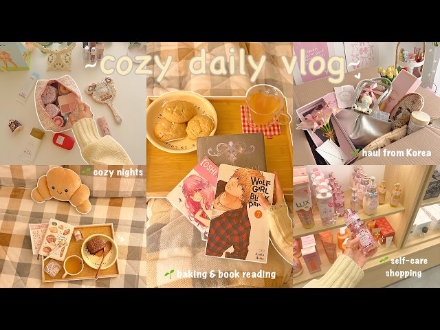 Daily vlog 🍪 cozy days in my life, self-care shopping, package from Korea, grocery, aesthetic