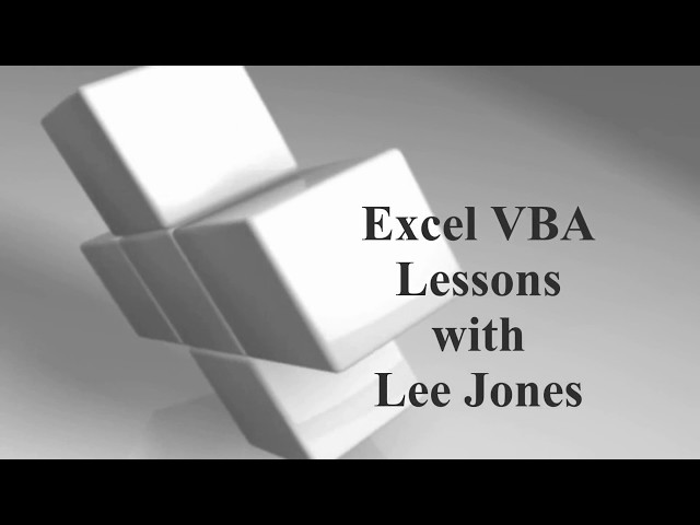 Excel VBA (Visual Basic for Applications) Tutorial - Lesson 2