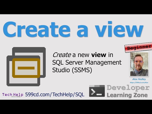 Create a View (aka Query) in MS SQL Server using SSMS