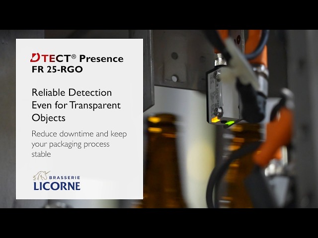 Transparent Bottle Detection with DTECT® Presence FR 25-RGO