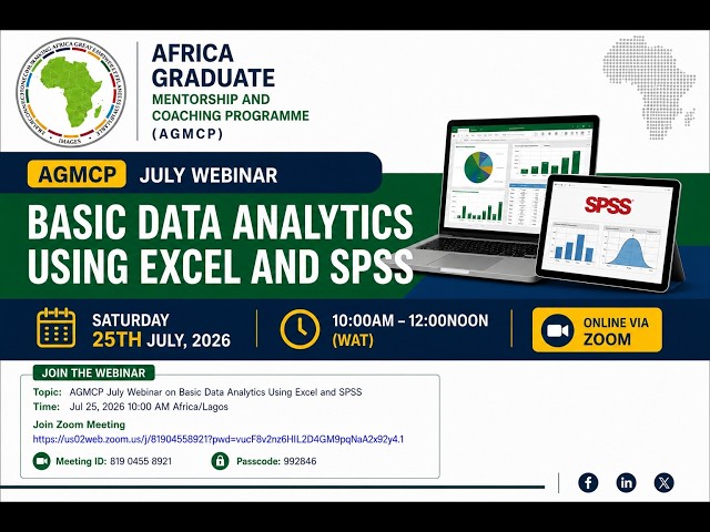 AGMCP July Webinar on Basic Data Analytics Using Excel and SPSS