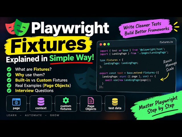 Playwright Fixtures Tutorial Part 6 | What Are Fixtures & Why Use Them? | Playwright TypeScript