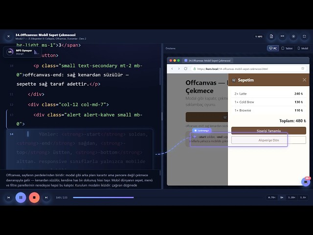 Bootstrap Offcanvas | Side-Drawer, Mobile Menu, and Cart Panel