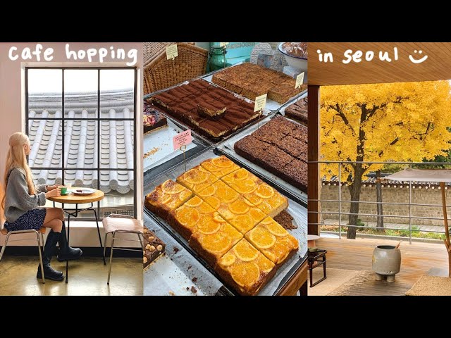 autumn cafe hopping in seoul 🍂 gyeongbok palace, vintage stores, museums, ginkgo trees, desserts :)
