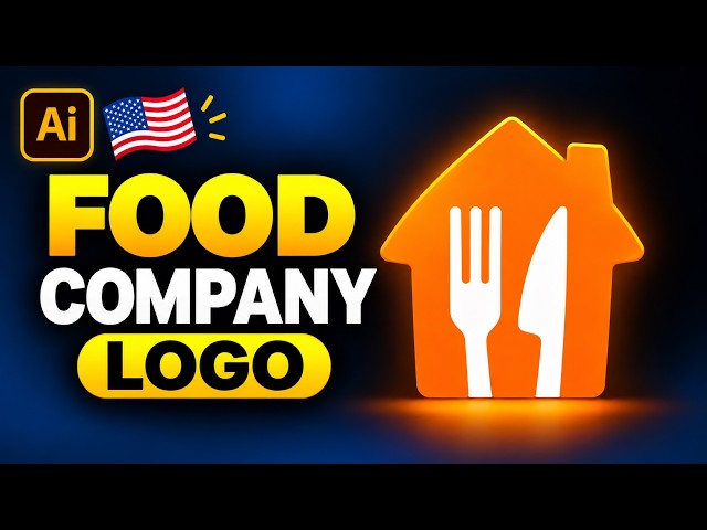 👉 How to create restaurant & food Logo design in Illustrator step by step ...🔥