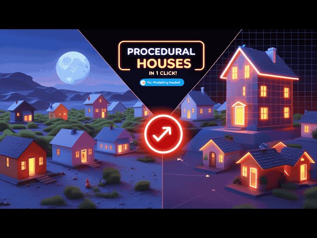 Procedural House Generator Tutorial 🏡 - Blender 4.3 | Build ENTIRE Neighborhoods in 1 Click!