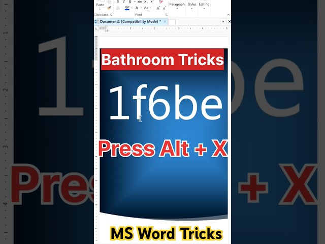 How to make bathroom in MS Word | Ms Word Tricks #mswordmagic #msword #mswordtricks #shorts