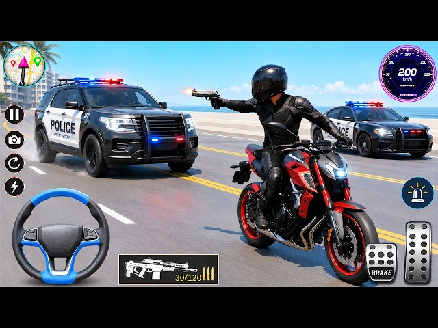🚓 Police Car Chase Simulator 3D – Real City Cop Pursuit Gameplay (Android) #1