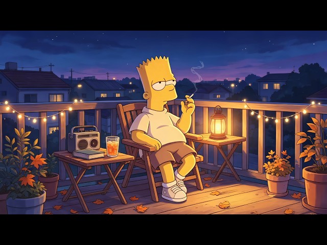 Midnight Lofi Balcony 🌙 Relaxing Melodies Under Starry Skies
