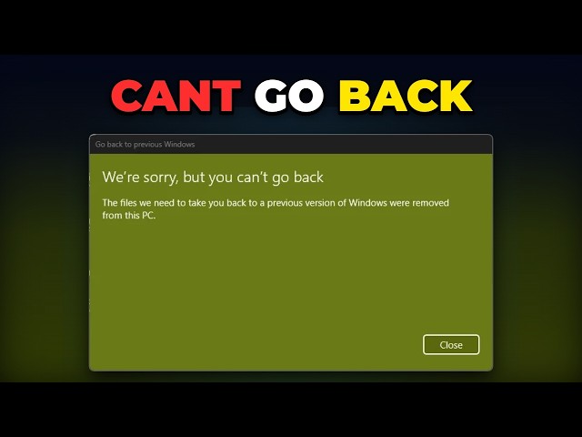 Downgrade Windows 11 to Previous Version