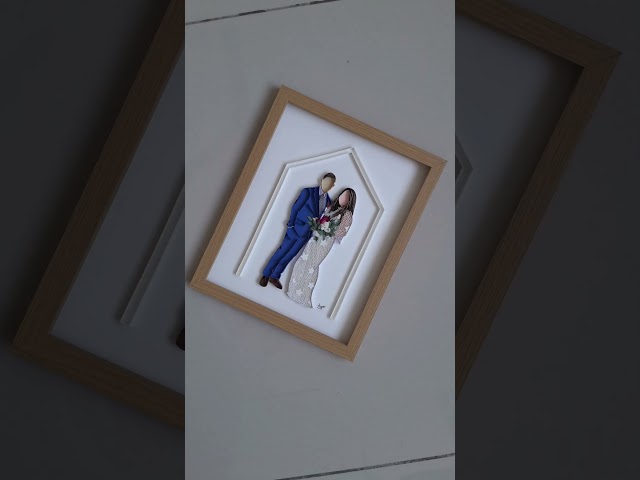 Couple Portraits made with paper strips #paperquilling  #anniversarygift #wedding