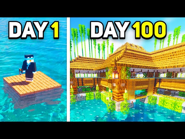 I Survived 100 Days ON A RAFT in Minecraft Hardcore [FULL MOVIE]