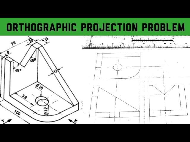Orthographic projection in | Engineering Drawing | Technical Drawing 