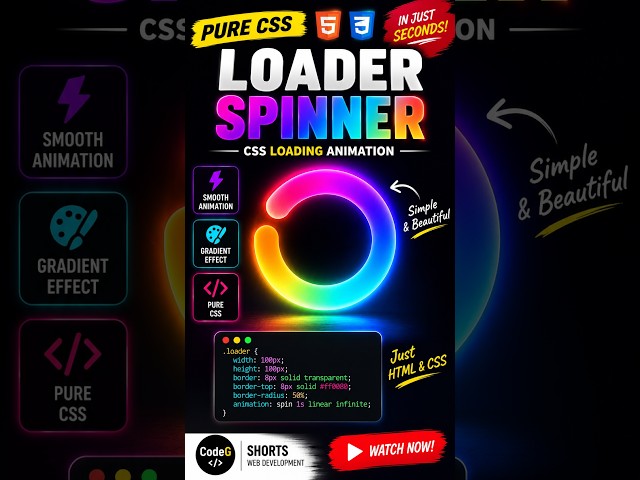 Pure CSS Loader Spinner 🔥 | CSS Loading Animation #shorts