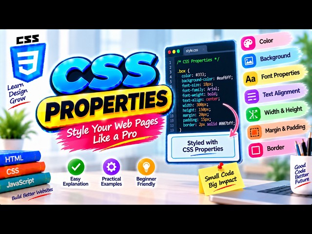 CSS Properties आसान भाषा में | Color, Font, Margin, Padding, Border और More | CSS Tutorial