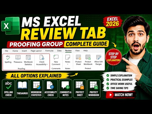 Proofing Group in Excel 🤯 Spell Check, Thesaurus & More