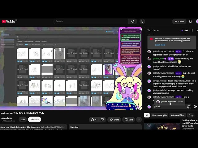 reacting and commenting on Alreadyish's livestream